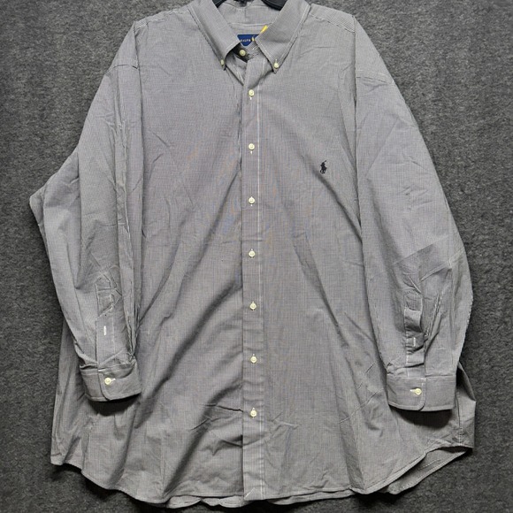 Polo Ralph Lauren Mens 3XB Checkered Gingham Long Sleeve Button Down Dress Shirt - Picture 2 of 8